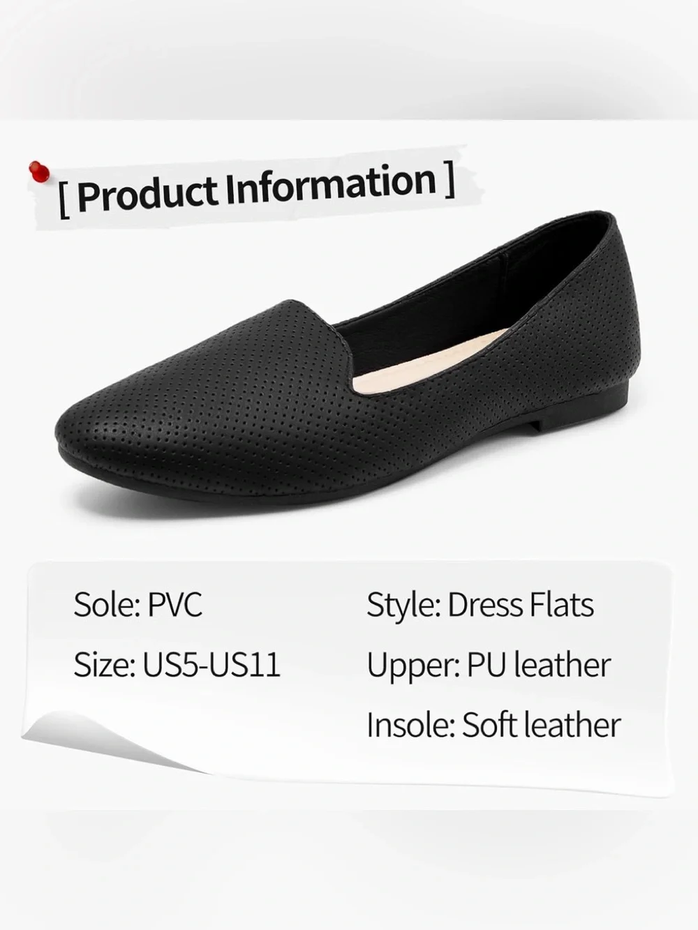 NWT Comfortable Black Ballet Flats Shoes